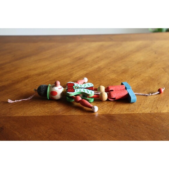M. Gschnitzer Austria Wood Jester Clown Puppet Pull String Vintage Ornament 8.25 - Picture 10 of 12